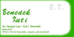 benedek kuti business card